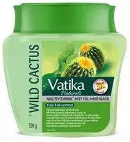 Karšto aliejaus kaukė slenkantiems plaukams Wild Cactus, Dabur Vatika, 500g