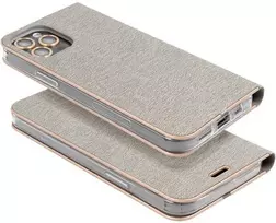 Dėklas Oem LUNA Book Gold skirtas Xiaomi Redmi Note 14 4G (GLOBAL - 163,25mm x 76,55mm x 8,16mm) sidabro spalvos
