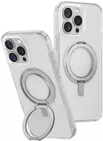 „Uniq Swivix 360“ besisukantis dėklas su atrama, skirtas „iPhone 16 Pro Max“ – skaidrus