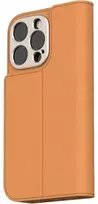 „Moshi Overture MagSafe“ – „trys viename“ odinis atverčiamas dėklas, skirtas „iPhone 16 Pro“ (karamelės ruda)