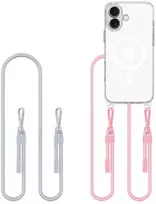 Dėklas Apple iPhone 16 Tech-Protect Flexair Chain MagSafe Pilkas & Rožinė transparent