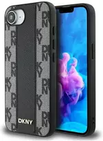 DKNY odinis languotas monofoninis dėklas MagSafe iPhone 16e - Juodas