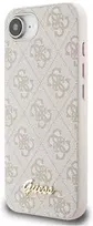 Dėklas Guess 4G Script Logo MagSafe iPhone 16e Case - Rožinė