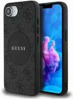 Guess 4G Circle Classic Logo MagSafe dėklas iPhone 16e - juodas
