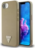 Guess Grained Triangle MagSafe dėklas iPhone 16e - ruda