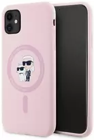 Dėklas Karl Lagerfeld Silicone Karl&Choupette MagSafe iPhone 11 Case - Rožinė