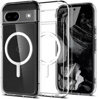 Dėklas Spigen Itin hibridinis „OneTap“ metalinis žiedas „MagSafe“, baltas - „Google Pixel 8a“