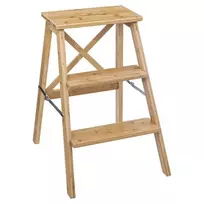 5five Simply Smart Bamboo Sulankstomos kopėčios, žemos, bambukinės, 3 pakopos, 63,5 cm
