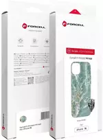 Dėklas Case for iPhone 15 Forcell F-Protect Mirage compatible with Magsafe Military Drop-Test žalias marble