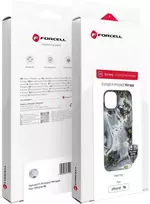 „iPhone 15 PRO MAX“ dėklas „Forcell F-Protect Mirage“, suderinamas su kariniu kritimo testu, sidabrinis rūkas