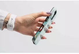 „iPhone 15 PRO Forcell F-Protect Mirage“ dėklas, suderinamas su „Magsafe Military Drop-Test“ žalias marmuras
