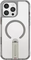 Dėklas „Skinarma Helix“ titano spalvos magnetinis įkrovimo stovas, skirtas „Apple iPhone 16 Pro Max“.