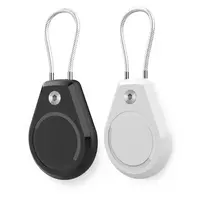 Hurtel Apple AirTag dėklas Atsparus vandeniui with Steel Cable – juodos spalvos + baltos spalvos (2 vnt)