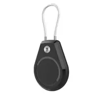 Hurtel Apple AirTag dėklas Atsparus vandeniui with Steel Cable – juodos spalvos