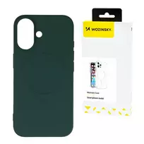 Wozinsky Liquid Silicone MagSafe for Samsung Galaxy S25 – dėklas telefonui žalios spalvos