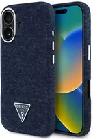 Guess Denim Triangle Logo MagSafe iPhone 16 Dėklas - Mėlyna