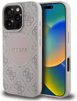 Dėklas Guess 4G Circle Classic Logo MagSafe iPhone 16 Pro Case - Rožinė