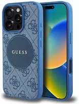 Guess 4G Circle Classic Logo MagSafe dėklas iPhone 16 Pro - mėlynas