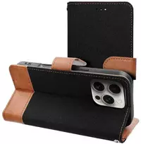 Dėklas Oem Flip case for iPhone 16e (SE 4 2025) Jeans Book juodas
