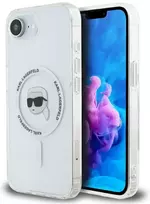 Karl Lagerfeld IML metalinis Karl Head MagSafe dėklas iPhone 16e Baltas