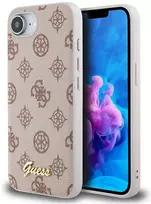 Guess Peony Script logotipas MagSafe iPhone 16e dėklas – rudas