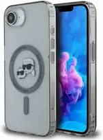Karl Lagerfeld IML metalinis Karl & Choupette Heads MagSafe iPhone 16e dėklas - Juodas