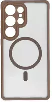 Oem FULL MATTE MAG COVER dėklas suderinamas su MagSafe skirtas Samsung Galaxy S25 Plus rudos spalvos