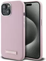 Dėklas Karl Lagerfeld FW Metal Plate MagSafe skirtas Apple iPhone 15 rožinės spalvos