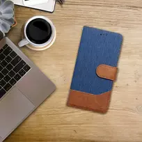 Dėklas Oem JEANS Book skirtas Samsung Galaxy A15 4G / A15 5G mėlynos spalvos