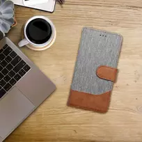 Dėklas Oem JEANS Book skirtas Xiaomi Redmi 13C / POCO C65 pilkos spalvos