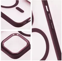Oem MATTE MAG COVER dėklas suderinamas su MagSafe skirtas Samsung Galaxy S25 PLUS plum red