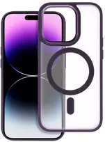 4Kom Oem MATTE MAG COVER dėklas suderinamas su MagSafe skirtas Samsung Galaxy S25 PLUS violetinės spalvos