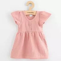 Kūdikių muslino suknelė New Baby rožinė, 56 (0-3m)