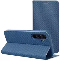 Dėklas Forcell Oem LUNA Book Carbon skirtas Samsung Galaxy S25 Ultra mėlynos spalvos