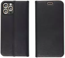 Dėklas Oem LUNA Book Gold skirtas Xiaomi Redmi Note 14 4G (GLOBAL - 163,25mm x 76,55mm x 8,16mm) juodos spalvos