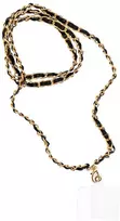 OEM STRAP telefono virvelė, telefono pakabukas / laido ilgis 116 cm (58 cm kilpoje) / ant kaklo - juodas