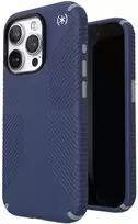 „Speck Presidio2 Grip“ – dėklas, skirtas „iPhone 15 Pro“ (pakrantės mėlyna / dulkių pilka / balta)