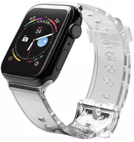 Hurtel Silikoninė apyrankė Bracelet Bracelet Strap Light for Apple Watch 42 / 44 mm – juodos spalvos