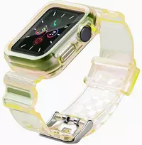 Hurtel Silikoninė apyrankė Bracelet Case Strap Light Set for Apple Watch 38mm – geltonos spalvos