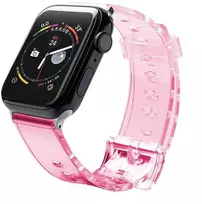 Hurtel Silikoninė apyrankė Bracelet Bracelet Strap Light for Apple Watch 42 / 44 mm – raudonos spalvos