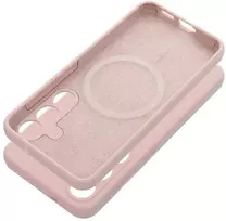 Oem Silikoninis dėklas 2mm skirtas Samsung Galaxy S25 Edge suderinamas su MagSafe rožinės spalvos