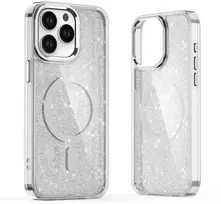 Hurtel Glitter dėklas su MagSafe skirtas Samsung Galaxy A36 5G – Baltas