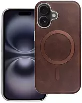 Oem GENTLEMAN MAG COVER dėklas suderinamas su MagSafe skirtas Apple iPhone 16 Pro rudos spalvos