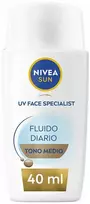 Nivea Sun Fluido Diario Protección Facial Spf50 Tono Medio, 40 ml