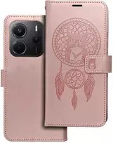 Oem MEZZO atverčiamas dėklas, skirtas XIAOMI Redmi Note 14 5G svajonių gaudytojui, rožinis auksas