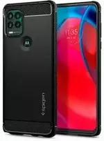Dėklas Spigen Rugged Armor, juodas - Motorola Moto G Stylus 5G