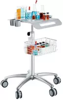 Reguliuojamo aukščio medicininis vežimėlis su užrakinamais ratukais, mobilus vežimėlis grožio salonui