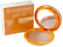 Gisèle Denis kompaktiškas veido kremas nuo saulės „Kreminis SPF50“ + šviesiai-vidutinio atspalvio, 10 g