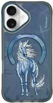 Dėklas Nimmy Magnetic Fantasy Animal MagSafe skirtas Apple iPhone 16 mėlynos spalvos