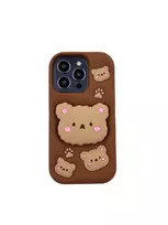 3Dcase DĖKLAS DĖKLAS 3D MEŠKIUKAI SU STOVĖJU IPHONE 13 PRO